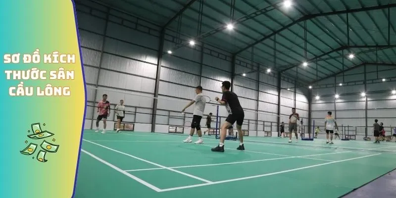 Kích Thước Sân Cầu Lông - Điều Kiện Thi Đấu Chuyên Nghiệp 2 Sơ đồ kích thước sân cầu lông